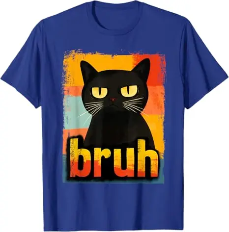 Funny Cat Bruh for Teens Boys Girls Men Women Meme Graphic T-Shirt Fashion Humorous Cute Kitty Lover Graphic Outfit Saying Tee