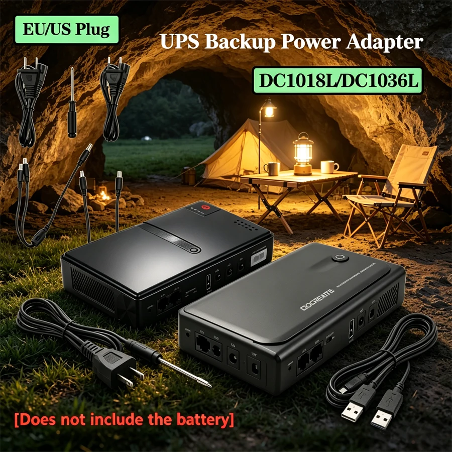 New DC18W/36W DC1018L/DC1036L 1A/2A 5V/9V/12V Large Capacity Multipurpose Mini Portable UPS Backup Power Adapter for WiFi Router