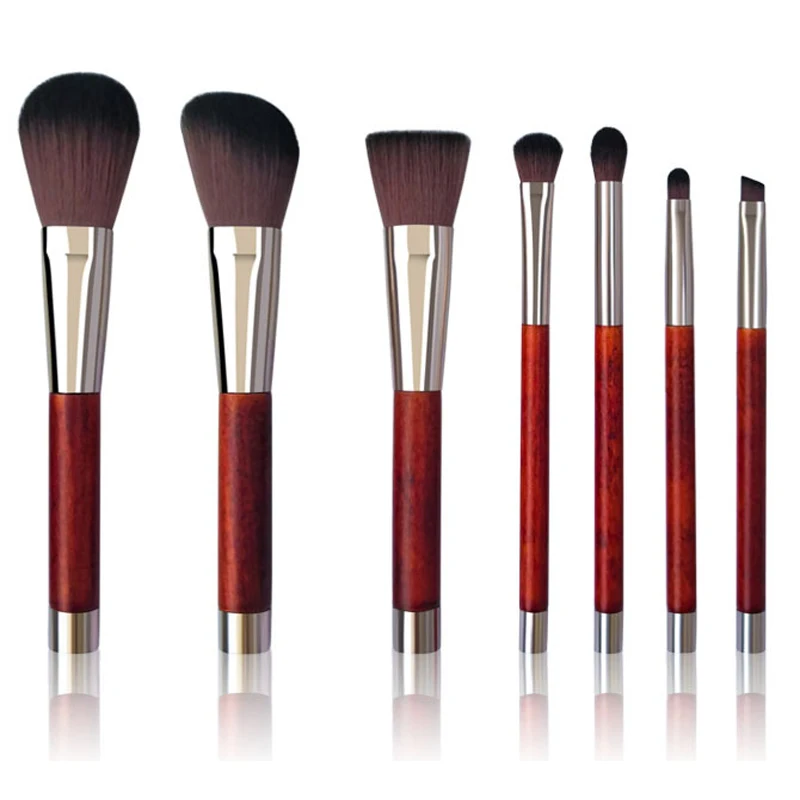 

High Quality 7 Pcs Mahogany Makeup Brushes Set For Cosmetics Foundation Blush Powder Eyeshadow Makeup Brush Beauty Tool