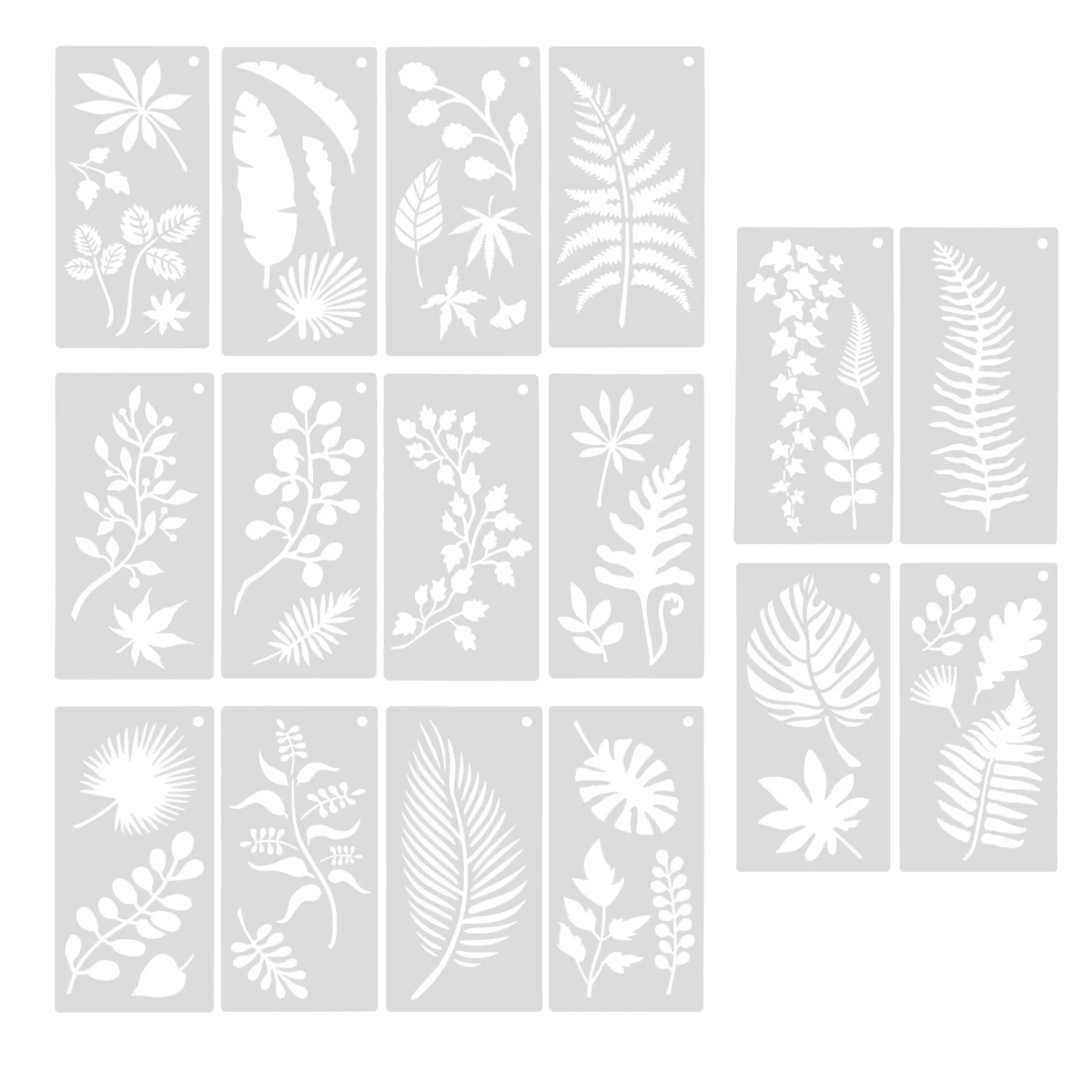 16 Pieces Leaves Stencil Reusable Sheet Painting Stencil Sheet Wall Stencil Leaf Pattern Template Tropical Leaf Reusable