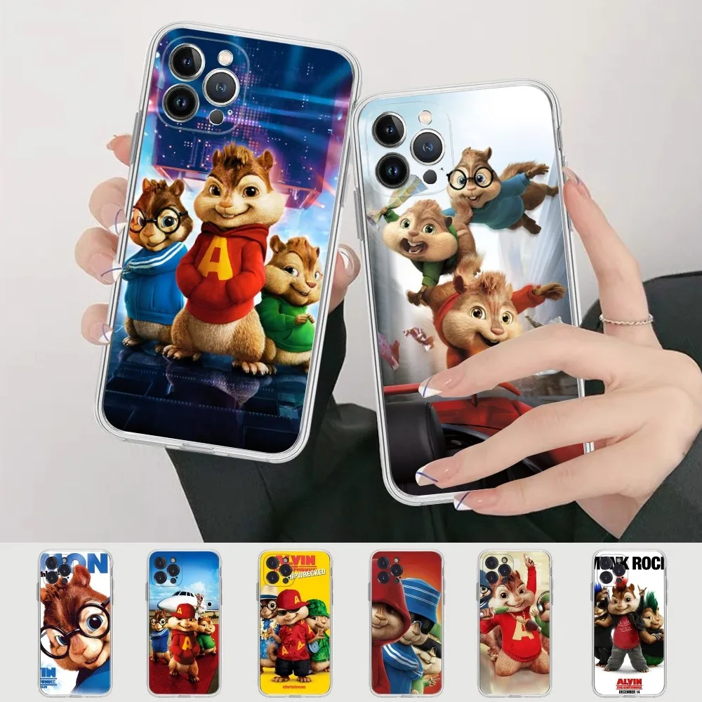 Disney Alvin and the Chipmunks Phone Case For iPhone 14 11 12 13 Mini Pro XS Max Cover 6 7 8 Plus X XR SE 2020 Funda Shell