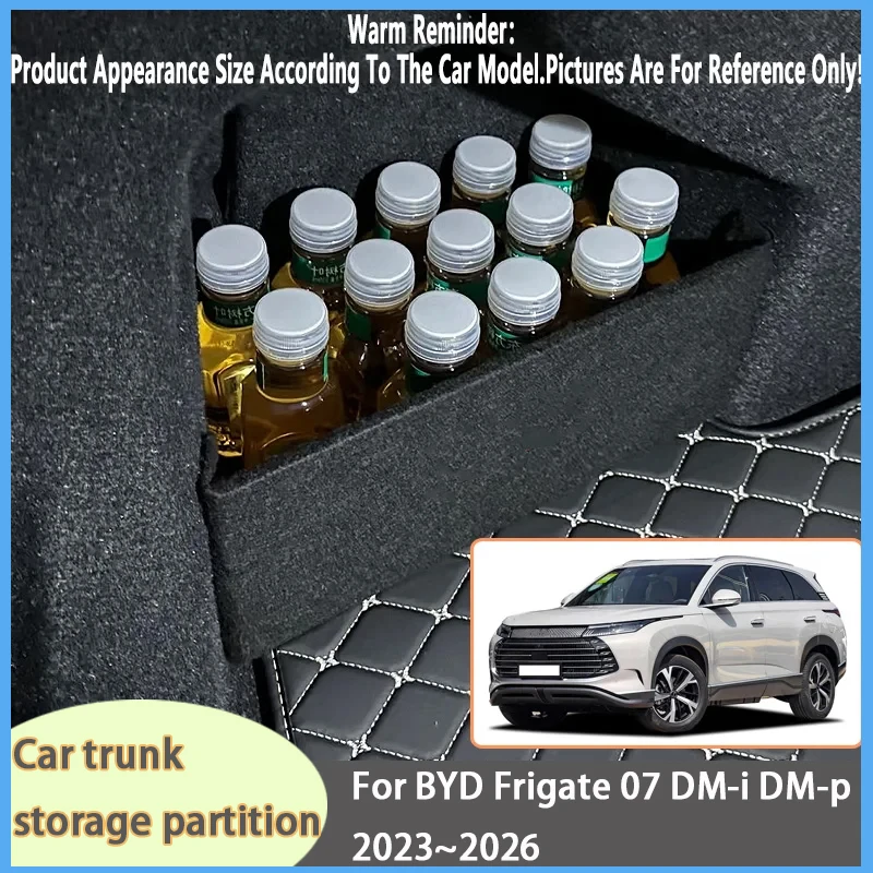 

For BYD Frigate 07 DM-i DM-p 2023~2026 2025 Car Organizer Trunk Side Partition Trunk Interior Storage Box Parts