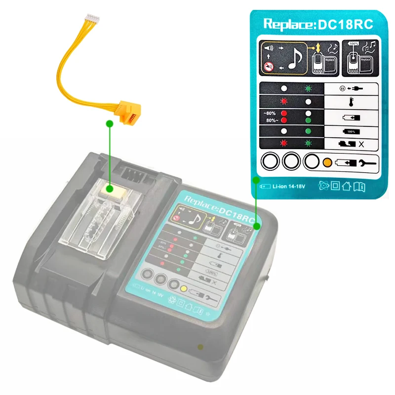 DC18RC Plastic Case Sticker Connector Springs Screw Box Shell Housings For Makita Lithium Battery Charger BL1830 BL1860B BL1430