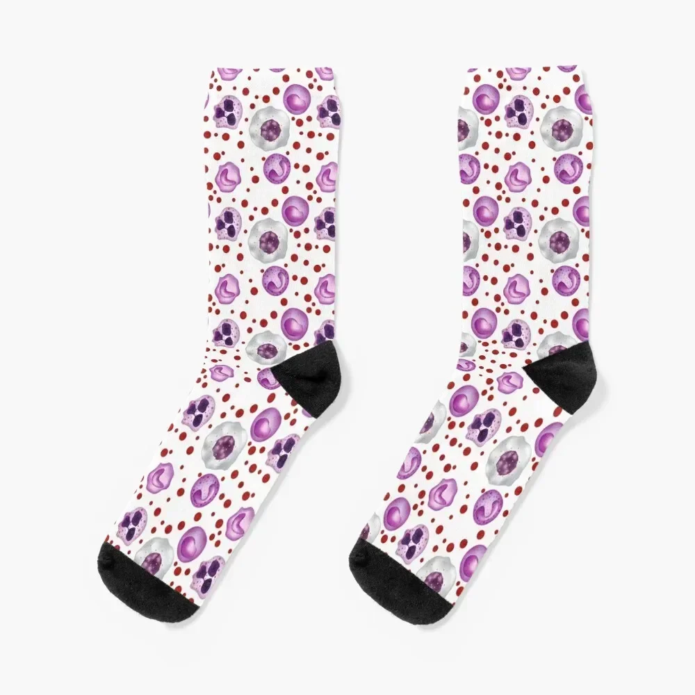 

White Blood Cells WBCs Pattern Monocytes Socks Antiskid soccer professional running aesthetic gifts Men Socks Women's