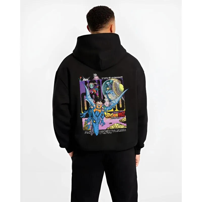 لعبة دراغون بول 40th الذكرى الرجال هوديس الخريف الشتاء انمي ياباني يطبع البلوز Y2K الشارع الشهير 100% الملابس القطنية #1