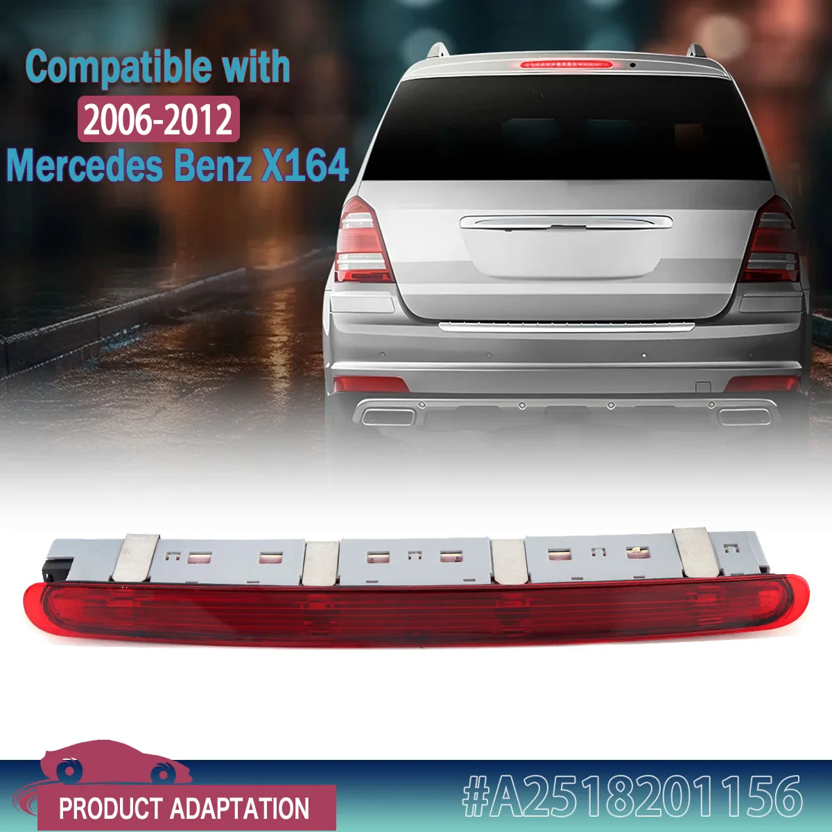 

For Mercedes-Benz GL-Class X164 W251 GL/R Class 2007~2013 Rear Trunk Lid 3rd Tail Brake Stop Light 2518201156 Light Bar Assembly