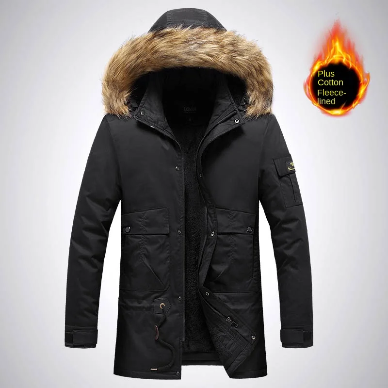 2024 New Detachable Fur Collar Hooded Casual Plus Fleece Thickened Cotton-padded Coat Quality Fabric Comfortable Skin Breathable