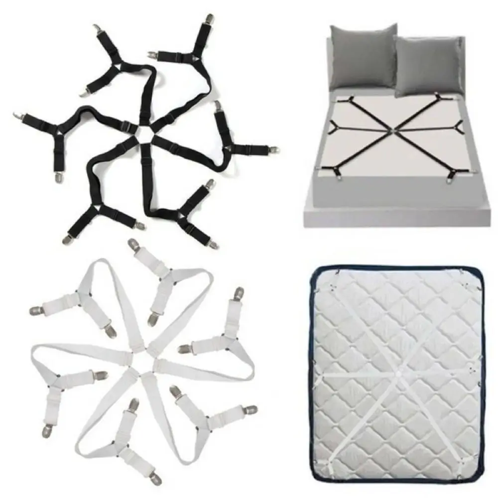 Durable 12 Clips Bed Sheet Clips Adjustable Elastic Mattress Clip Non-Slip Fixing Strap Grippers Blankets