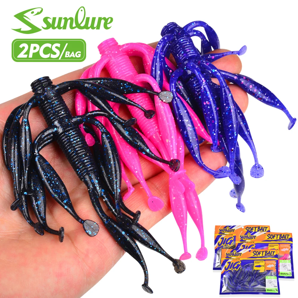 Sunlure Octopus Tentacles Unique Shape Silicone Soft Fish Bait 2PCS/Bag Artificial Simulation Trout Seawater Swimming Fish Lures