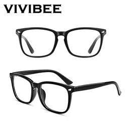 VIVIBEE Women Oversized Black Anti Blue Light Ray Filter Leopard Glasses for Computer Blocking Gaming Men Eyeglasses