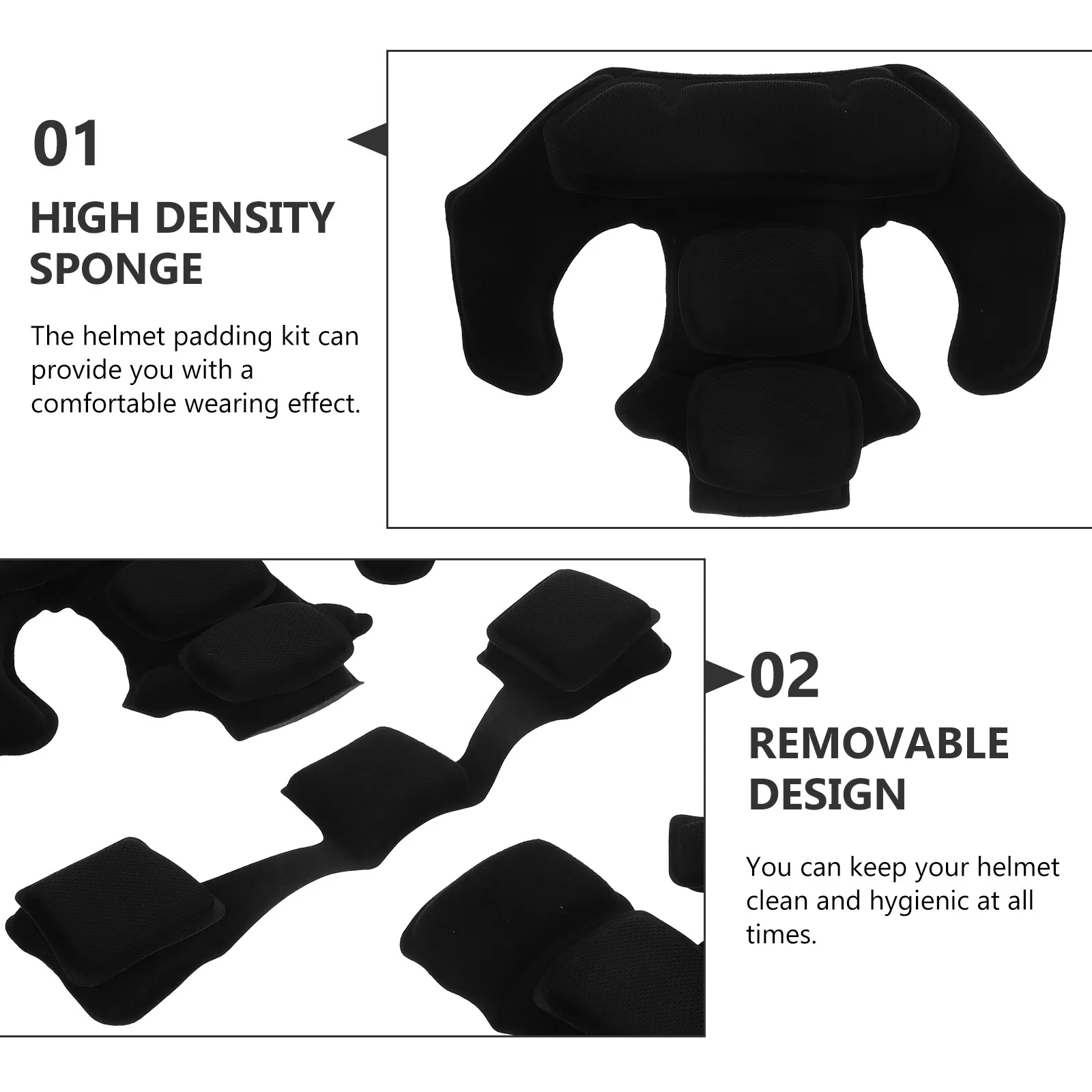

1 комплект противоударных накладок из губчатого материала высокой плотности, удобный дышащий сменный комплект внутренней подкладки для мотоцикла