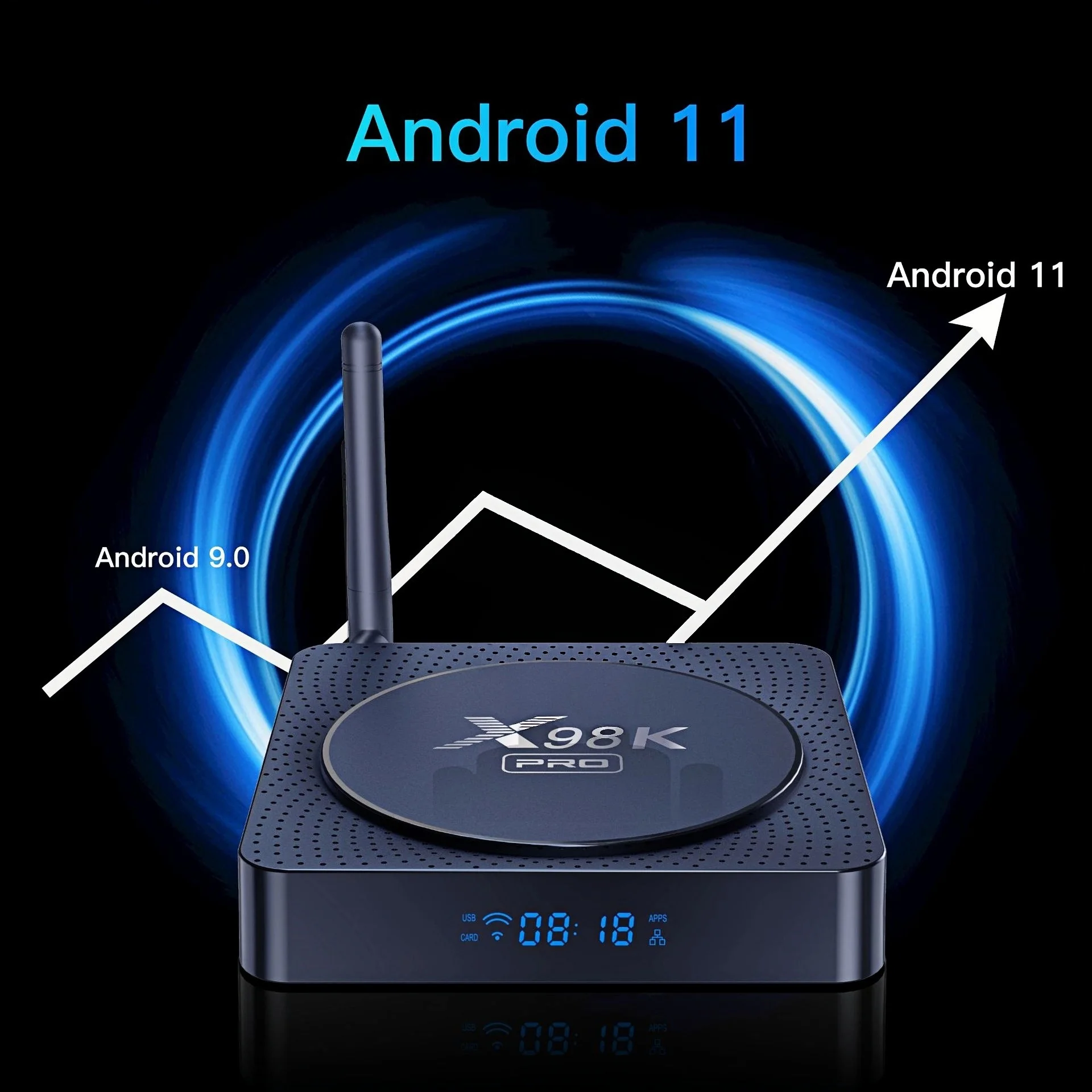 X98K PRO Android 11 TV Box RK3566 4GB 32GB NPU Wi-Fi 6 Dual Antenna Gigabit LAN USB 3.0 8K UHD Media Player