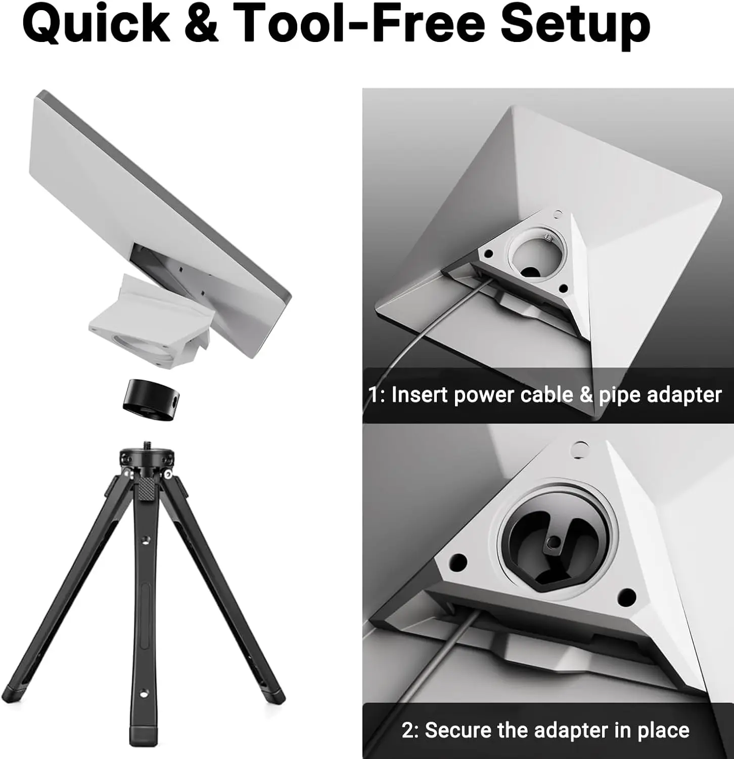 Starlink Mini adaptateur de trépied version 2025 poche double profondeur convient aux adaptateurs de tuyaux nouveaux et anciens 1/4 "-20 et 3/8"-16 compatibilité sur trépied