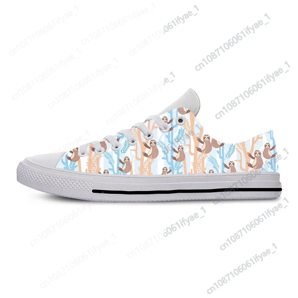 Luiaard Patroon Cartoon Anime Grappige Leuke Mode Zomer Casual Schoenen Lage Top Lichtgewicht Board Schoenen Ademend Heren Dames Sneakers