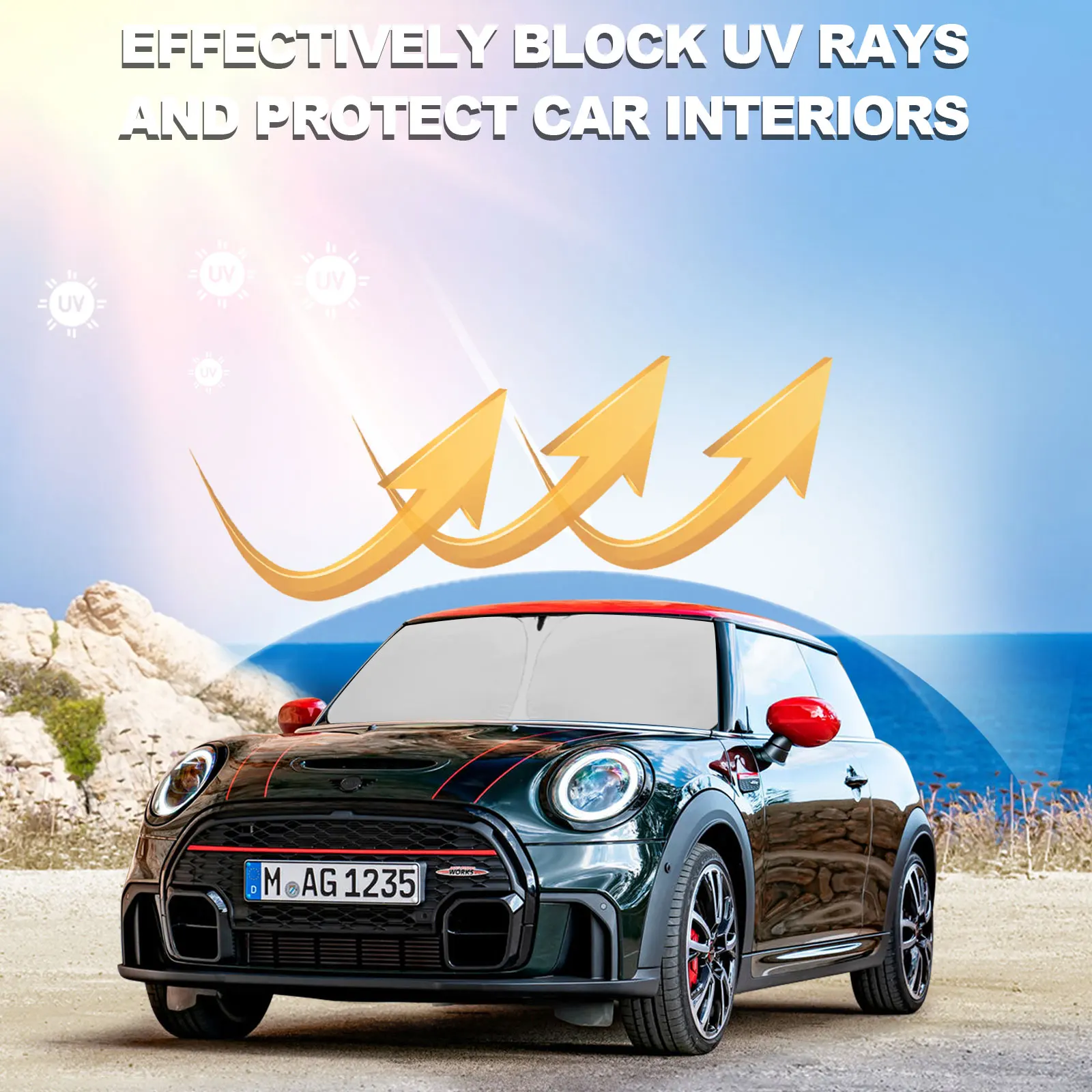 Auto Vizier Zonnescherm Raam Zonnescherm Blokkeert Parasol Coche Uv Stralen Bestuurder Bescherming Voor Mini Cooper S Hardtop 4 Deurs 2015-2024