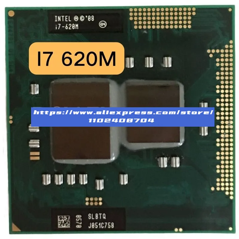 Original Intel Core I7 620m I7-620M SLBTQ SLBPD Dual Core Laptop CPU 4M/2.66GHz/3333 MHz Socket G1 PGA988 HM55 HM57