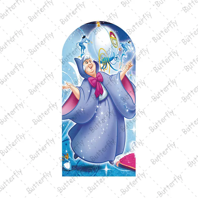 

Carriage Fairy Godmother Cinderella Princess Disney Cartoon Arch Backdrop Cover Girls Birthday Party Background Decoration