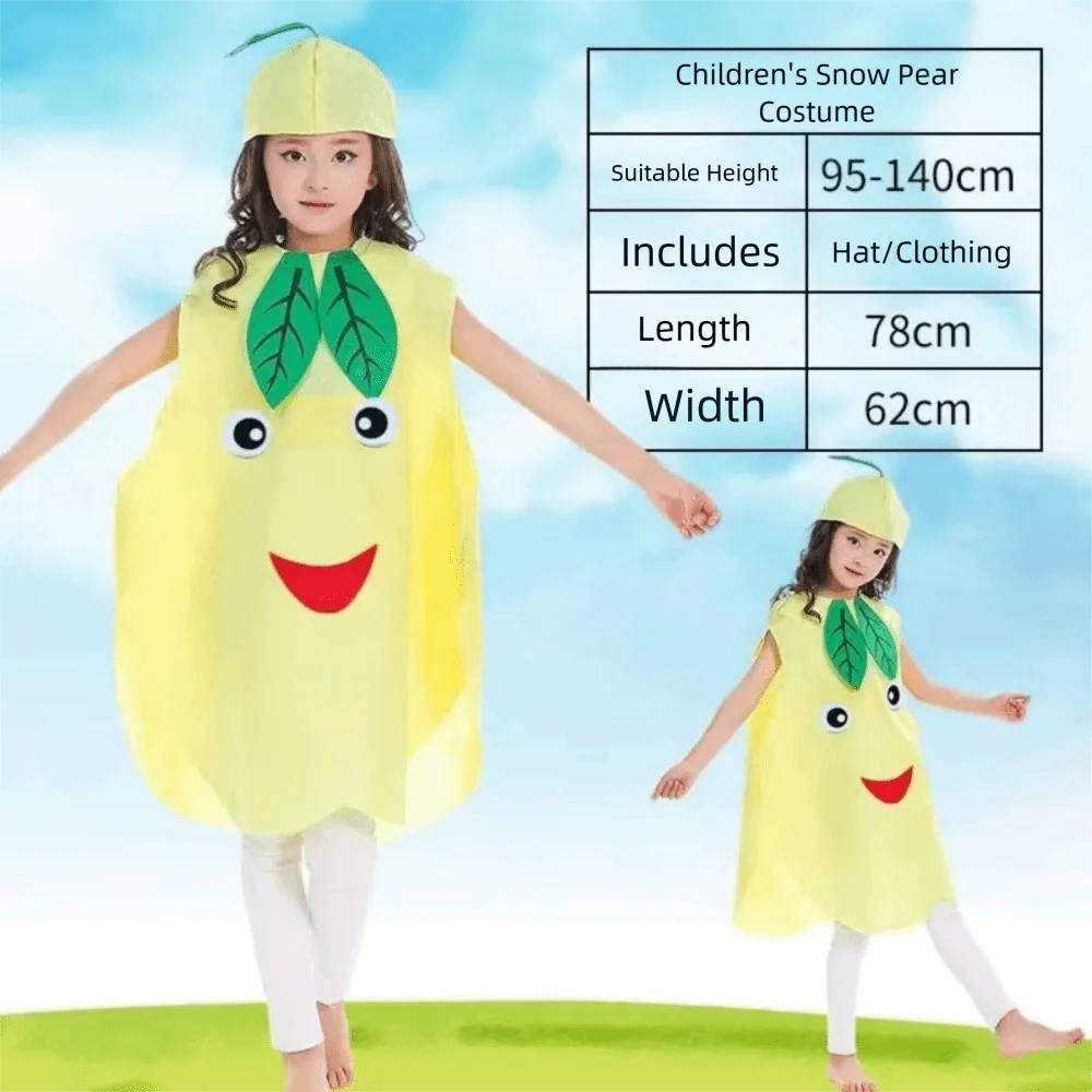 Food Fruit Veggie Costume Pumpkin Cloak Performance Stage Children Cosplay Costume Doll Role-playing Parent-child