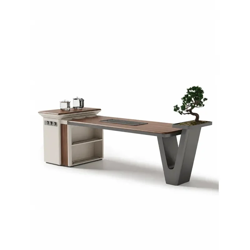 North American Walnut Tea Table Integrated Storage Multi-functional Office Living Room Meeting Guest Furniture