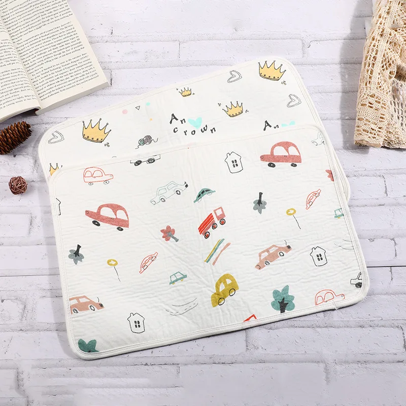 30X45CM Waterproof Urine Pad Cartoon High-density Cotton Gauze Diaper Pad Newborn Child Leak-proof Pad Baby Baby Diaper Product