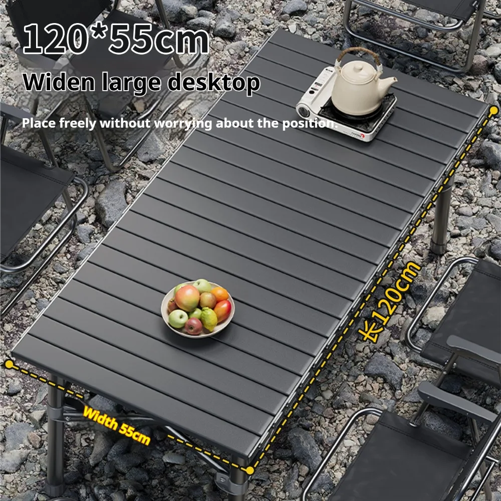 Camping Folding Long Table Outdoor Picnic Desk Travel Lightweight Egg Roll Tables With Carrying Bag Portable Beach Leisure Desks image 2