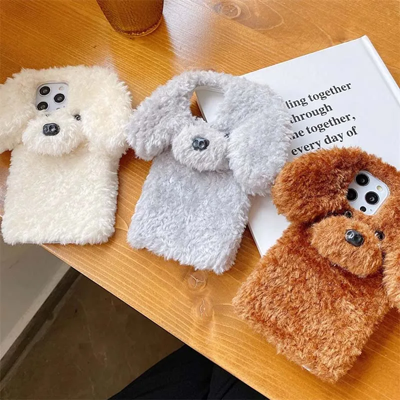 Lindo perro de peluche caniche cachorro fundas de piel suave para Xiaomi 17 Pro Max Mi Poco F8 Pro F6 F5 M7 M6 5G M5 M4 X7 X6 X5 X3 NFC cubiertas para el cabello