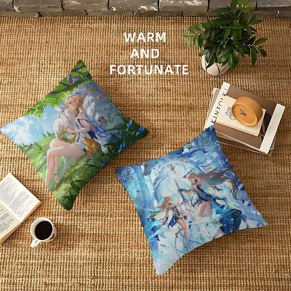 Wuthering Waves Cartethyia Pillow Covers Cartoon Sofa Decorative Home Double-sided Printing Short Plush Cute Cushion Cover