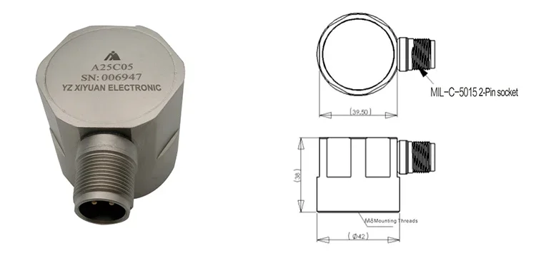 High Sensitive vibration Acceleration sensor piezoelectric Small Size accelerometer for Sale
