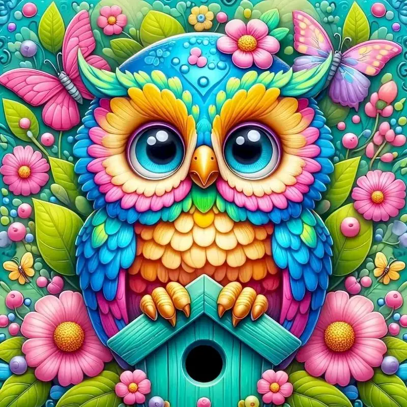 

GATYZTORY Diamond Painting Owl Animal Full Square Round Mosaic Bird DIY 5D Needlework Decor For Home