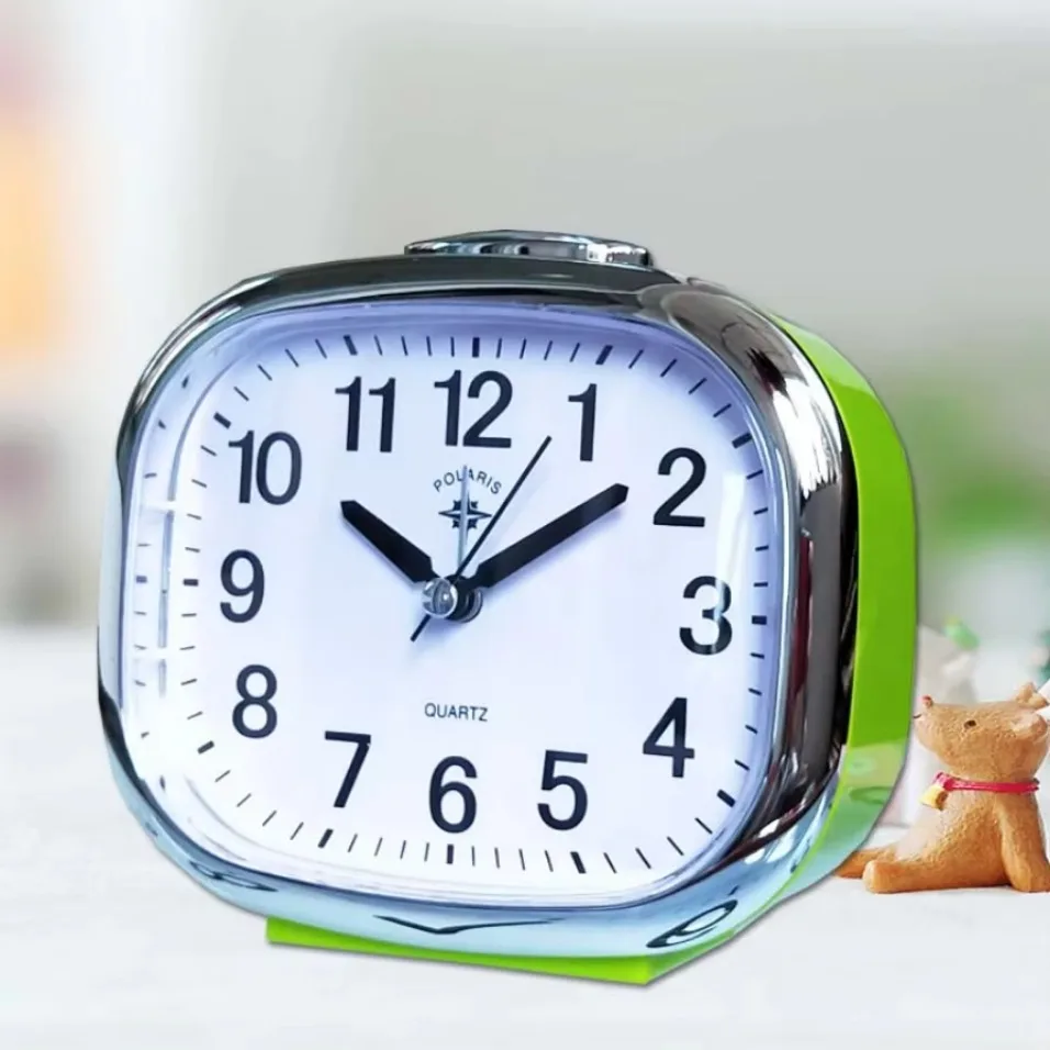 Non Ticking Mechanical With Night Light Home Use Desk Large Display Silent Sweep Snooze Bedside Decoration Alarm Clock 1pc