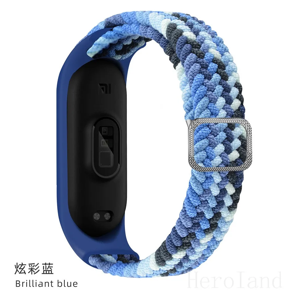 Braided Nylon WatchBand Strap For Xiaomi mi band 7 6 5 Smart Wristband Braided Elastic Weave Bracelet Miband 5 6 7 Watchstrap image 6