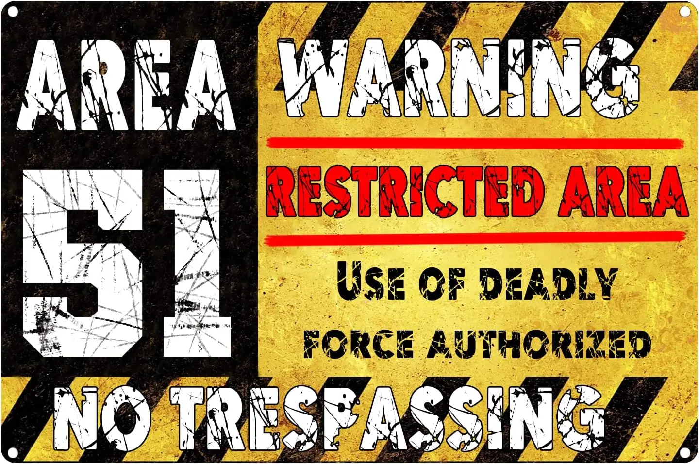 51 Area Poster Painting Club Garage Store Wall Decor Retro UFO Waring Signs Outdoor Street Metal Sign 16x12 Inch-a