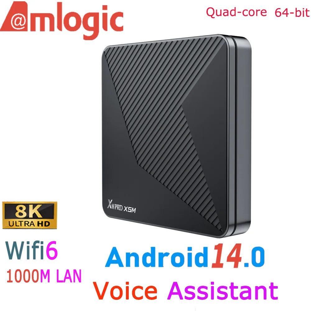 

X88 PRO X5M Amlogic Android 14.0 Quad Core 8K Video Voice Assistant 1000M LAN Wifi6 BT5.0 Smart TV Box