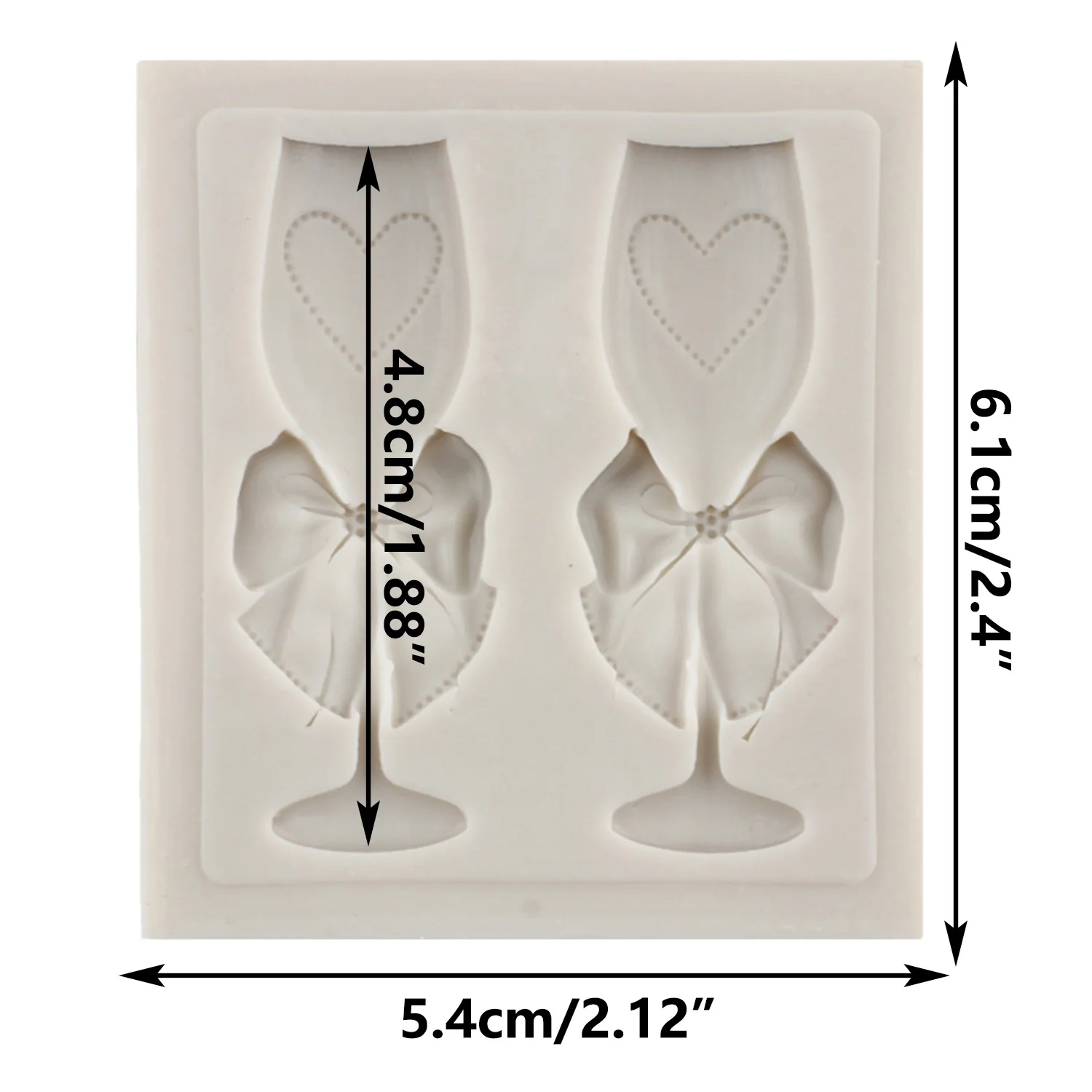 Champagne Cup Silicone Mold Cupcake Topper Fondant Cake Decorating Tools Candy Resin Clay Molds Chocolate Gumpaste Mould