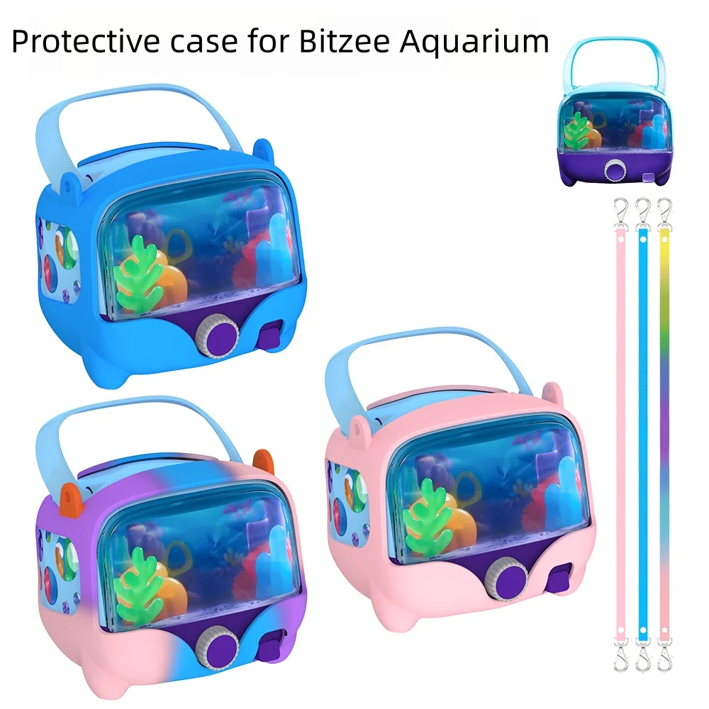Silicone Protective Case for Bitzee Aquarium interactive Game Console, ​Shockproof Protective Cover with Lanyard Accessories