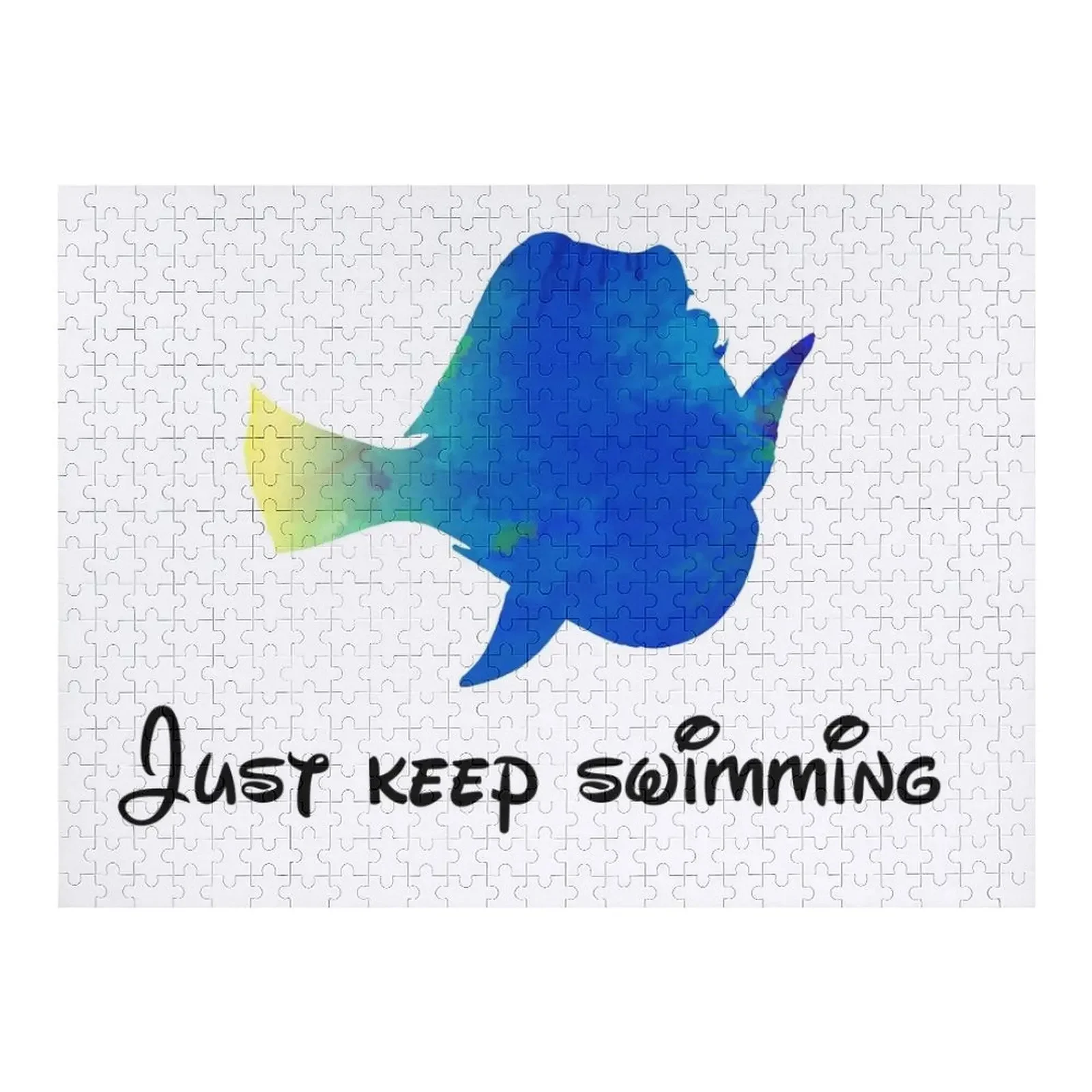 

Just keep swimming Inspired Silhouette Jigsaw Puzzle Baby Wooden With Personalized Photo Custom Photo Puzzle