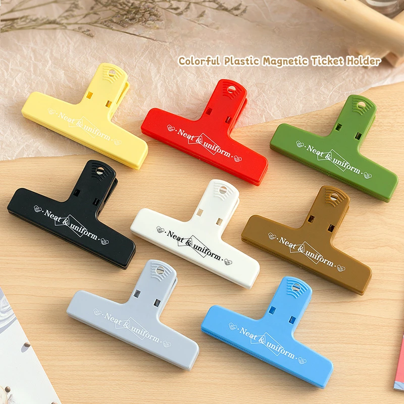 Multiple Color Magnetic Clip Student File & Bill Clip Exam Paper Office Binder Magnetic Long Tail Clip Office School Stationery