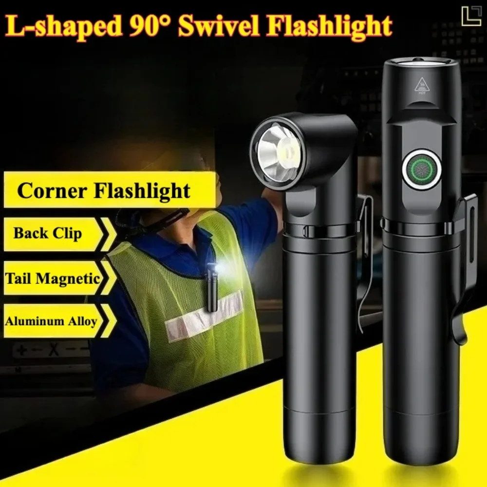 Type-C Rechargeable Portable LED Work Light 90 Degree Swivel with Tail Magnet Emergency Headlamp for Equipment Maintenance