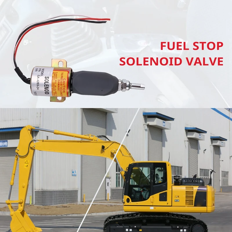 24V Fuel Stop Solenoid Fuel Shut Off Solenoid SA-4269-24 600-815-7550 For Komatsu PC60-7 PC75UU-3 PC78US-6 Excavator