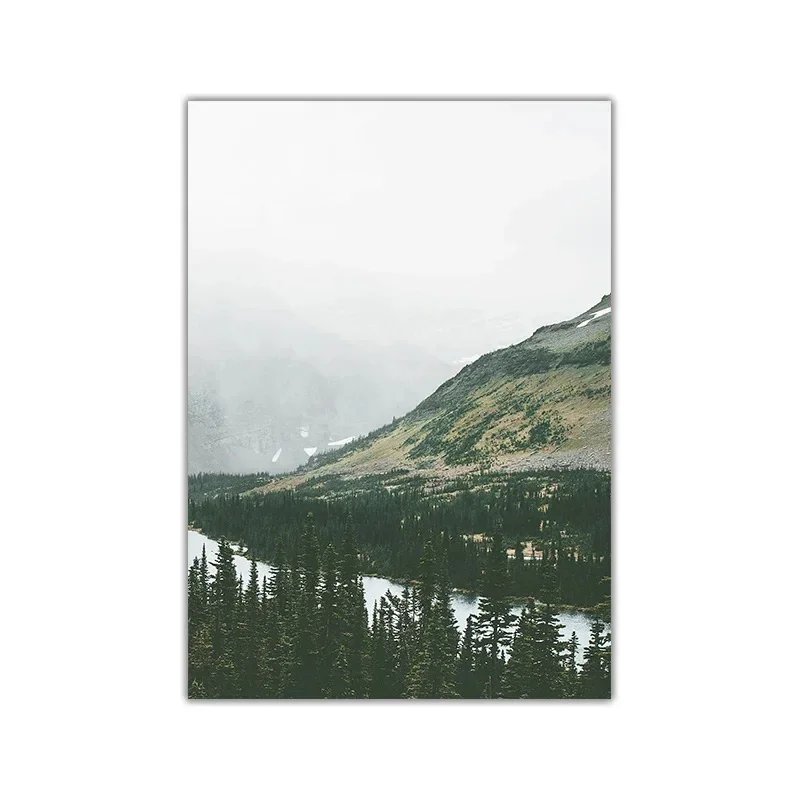 

Многоразмерный современный скандинавский лес, природный пейзаж, холст без рамы, картины, постеры для гостиной, спальни, дома, настенный художественный декор