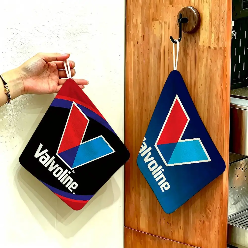 Valvolines Engine Oil Polyester Cotton Hanging Kitchen Towel, Skin Friendly Hand Wiping Towel for Hotel Cafe Household