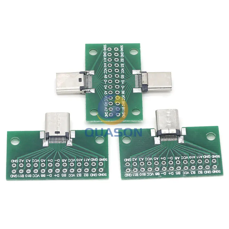 Type-C Male to Female USB 3.1 Test PCB Board Adapter Type C 24P 2.54mm Connector Socket For Data Line Wire Cable Transfer image 3