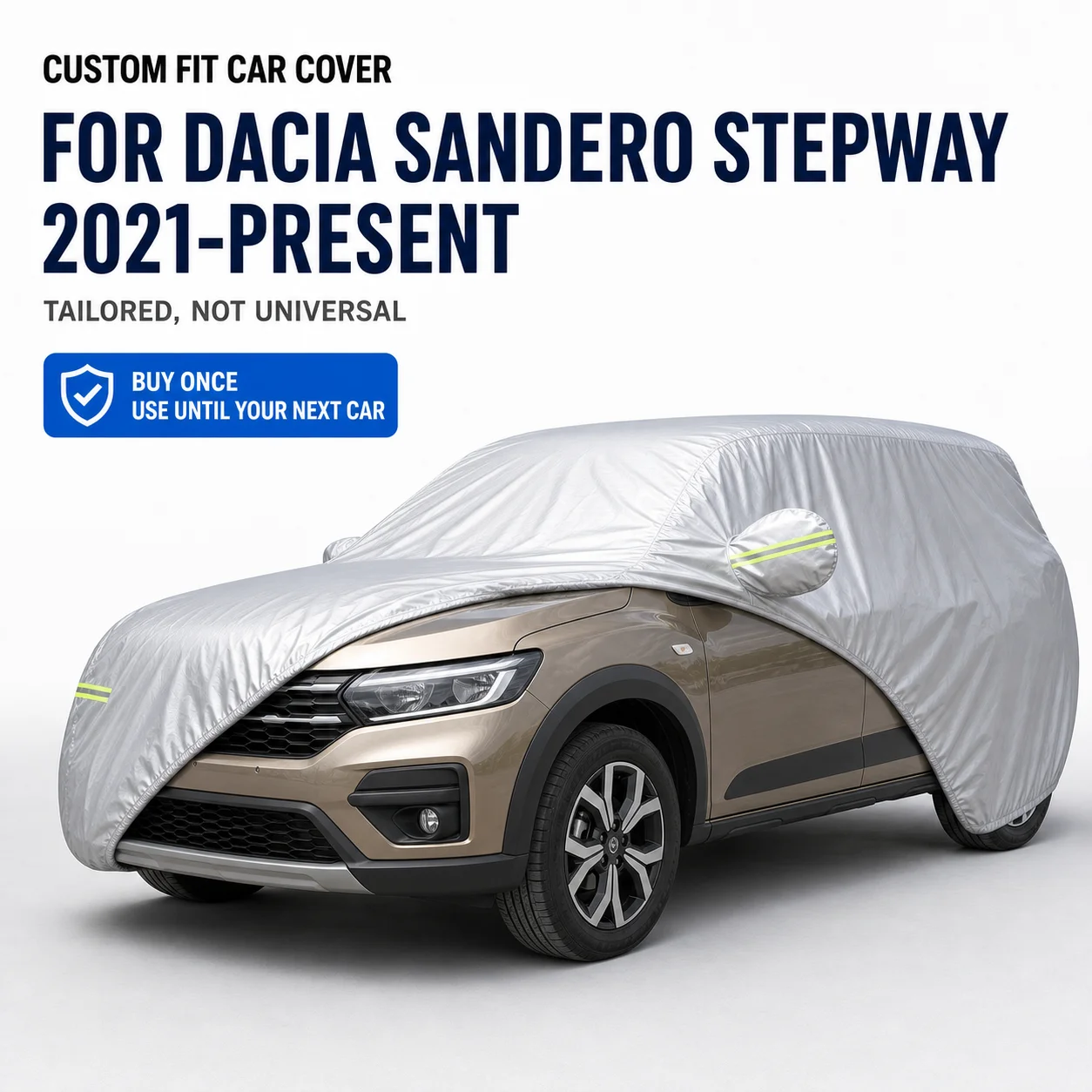 For Dacia Sandero Stepway 2021-Present Exterior Car Cover Custom Fit Car Sun Protector Waterproof Dustproof Car Outdoor