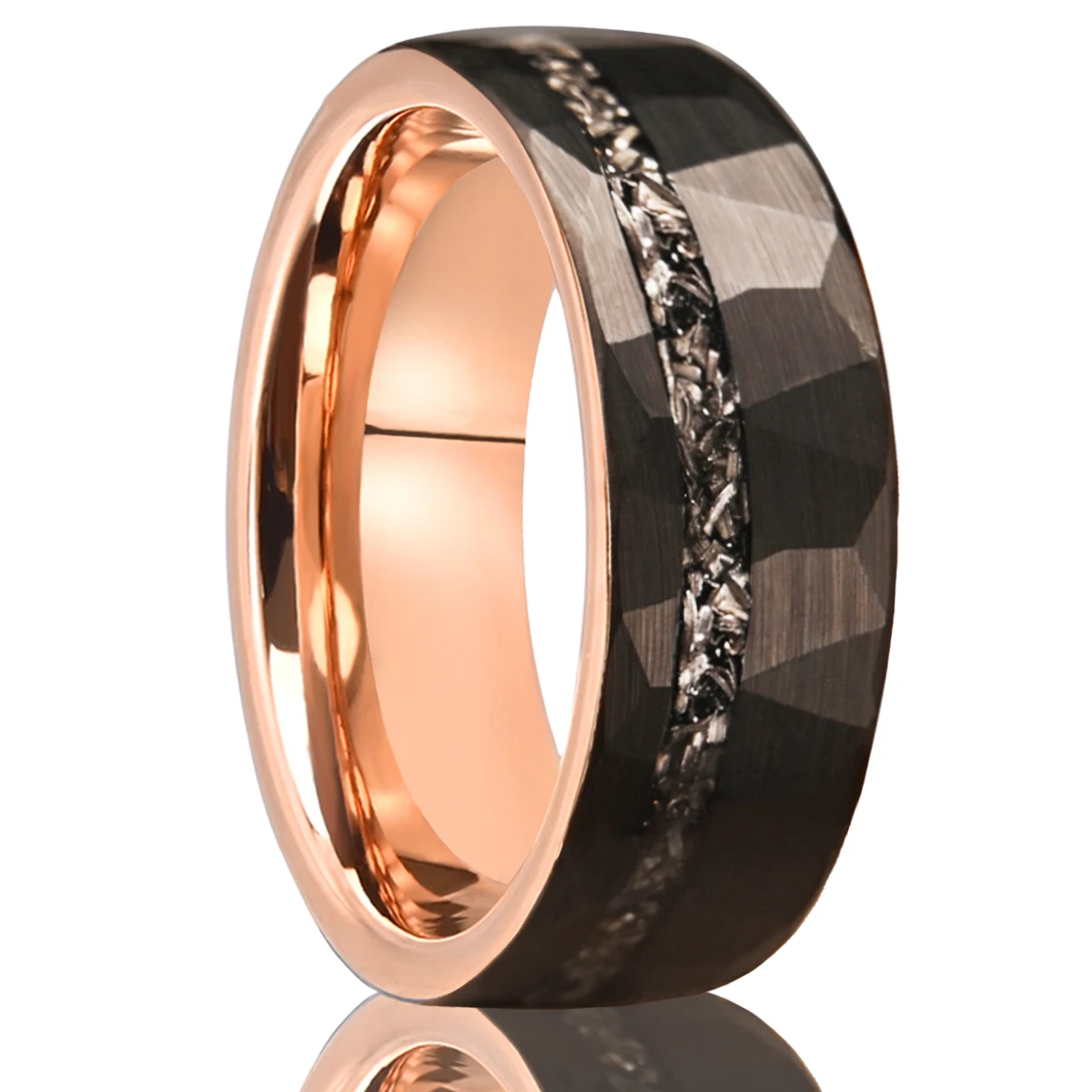 8MM Pierścionek z Węglika Wolframu w Kształcie Meteoritu, Męskie Obrączki Ślubne, Anillos Bague Homme Pareja, Pierścionki Zaręczynowe, Modna Biżuteria — 2