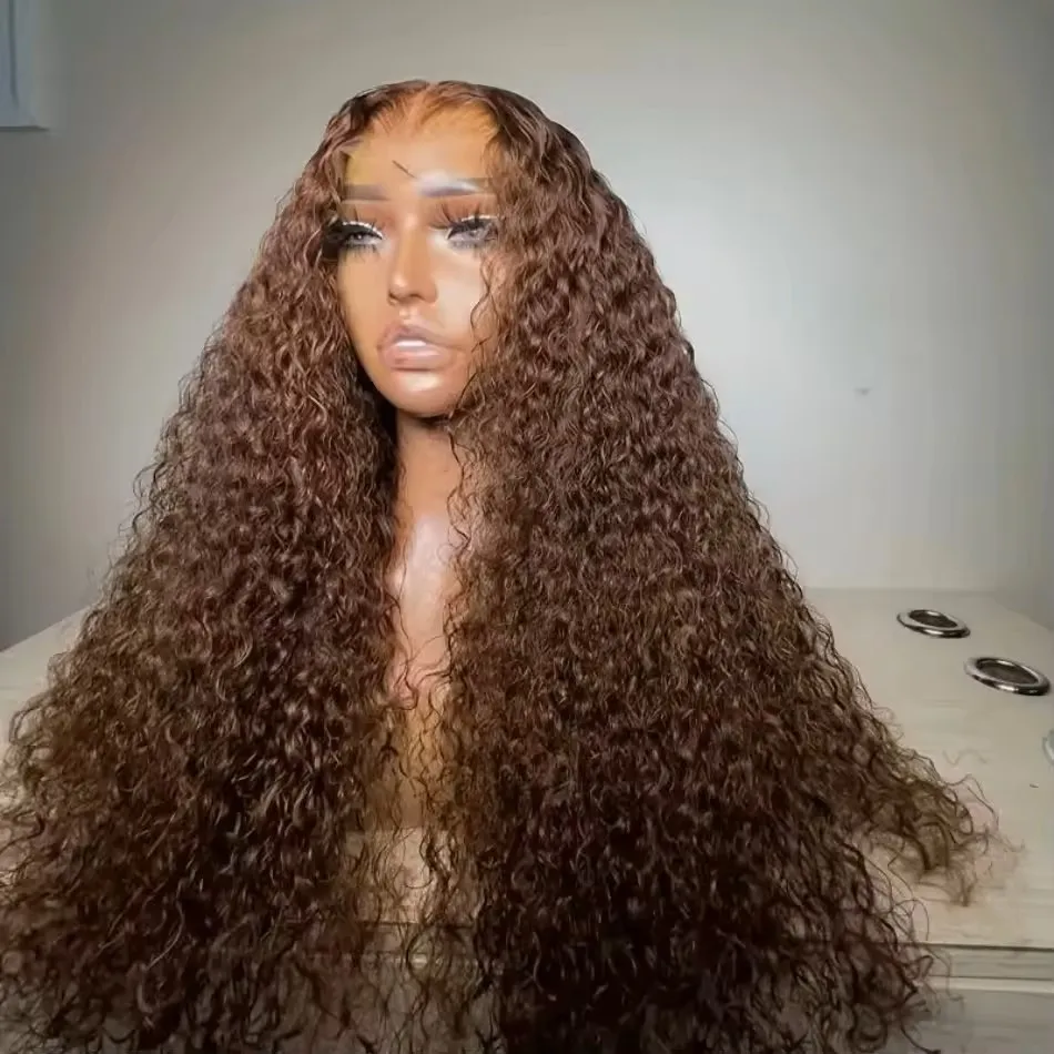 QW Kinkty Curly Synthetic13X4 Lace Front Wig Dark Brown Hair Lace Frontal Wigs for Women Heat Resistant Fiber Cosplay