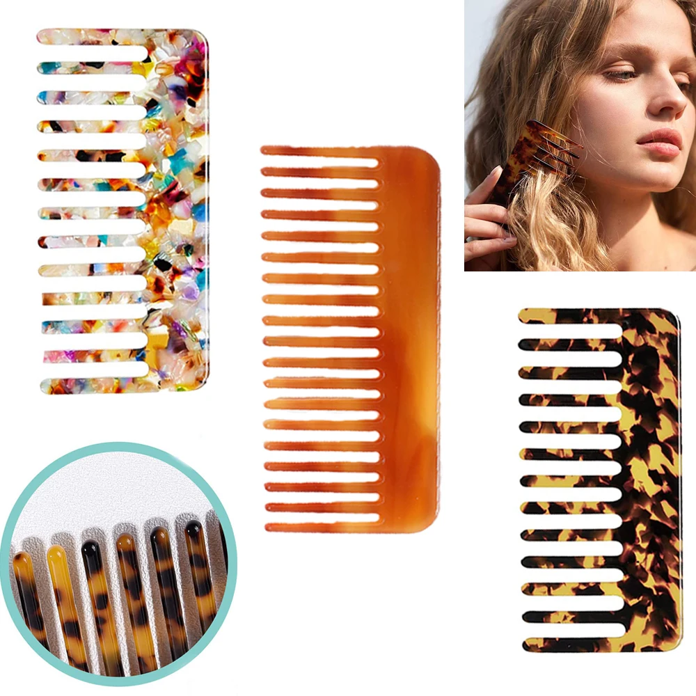 

Hair Combs for Women Wide Tooth Tortoise Comb for Curly Long Hair Detangling Pocket Wet and Dry Hair Tangle Comb Styling Tool