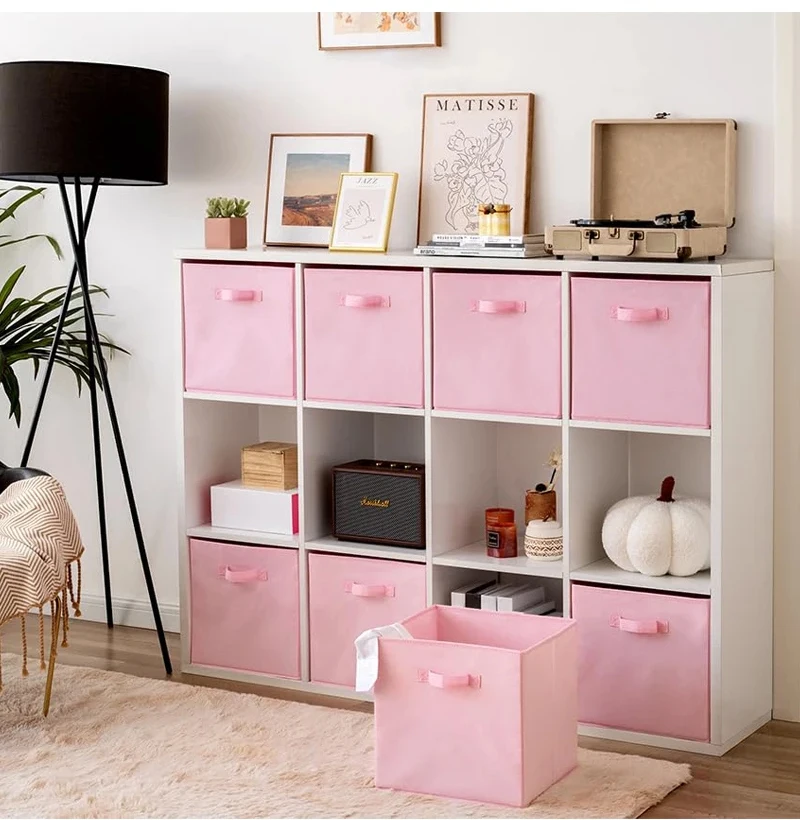 Zusammenklappbare Würfel-Aufbewahrungsbox aus Vliesstoff, Aufbewahrungsbox für Haushaltsbedarf, Schrank und Spielzeug, Kleidung-Bücherregal-Aufbewahrungsbox – Detail 8
