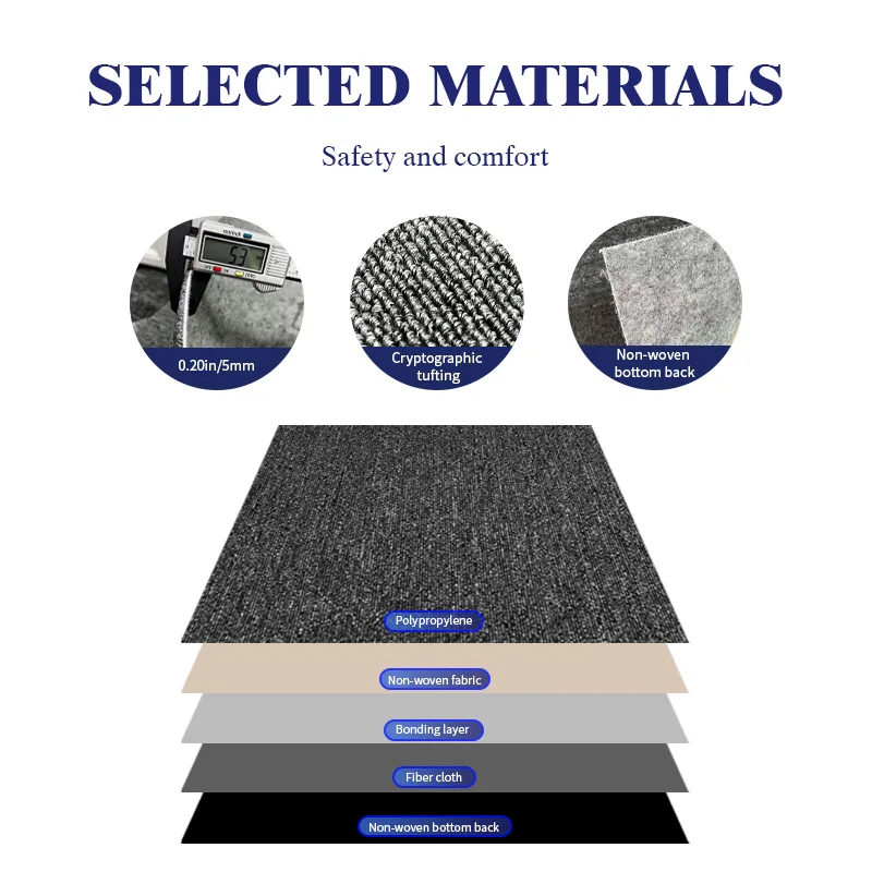 32pcs lot PE Carpet Tile Splicing Square Large Area Floor carpet Commercial Use for Office Hotel Hall 50*50cm (F series)