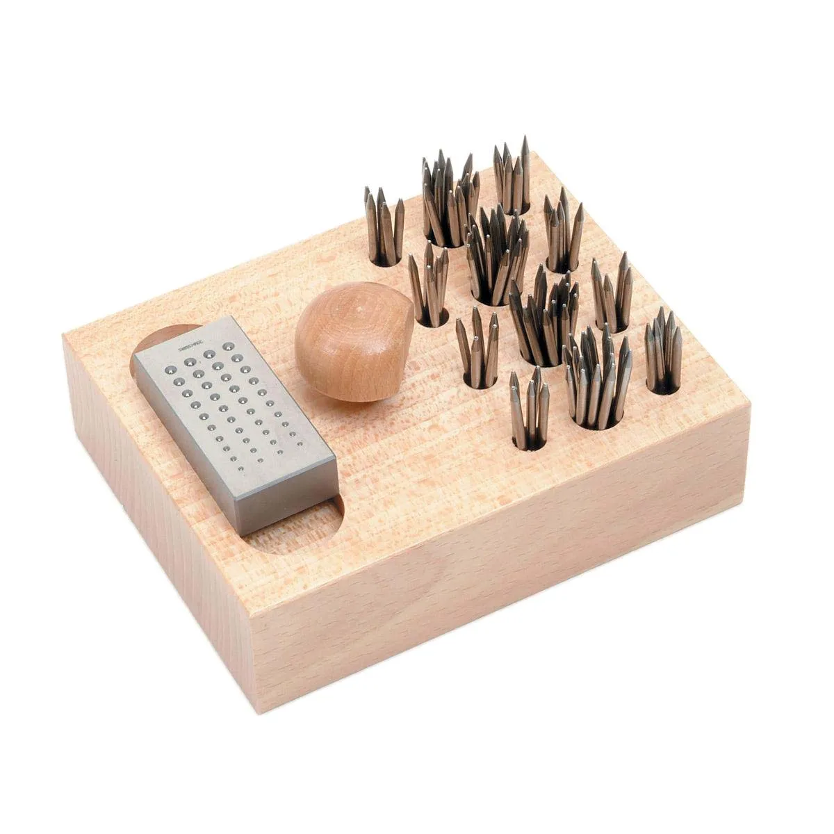 TECHNIQUE Swiss Beading Tools Master Set 100pcs #5-#16 2.5mm Shank with Block Handle For Jewelry Prong Bead Forming Stone Settin