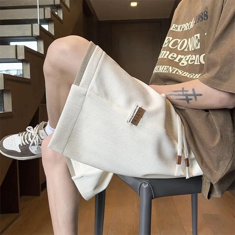 Fake Two-piece Ice Silk Men Summer Thin 2025 New Loose Casual Sports Trousers